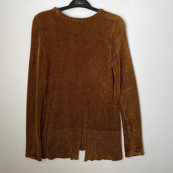 XCVI women’s brown stretchy L/S pullover chenille sweater new - Picture 7 of 9
